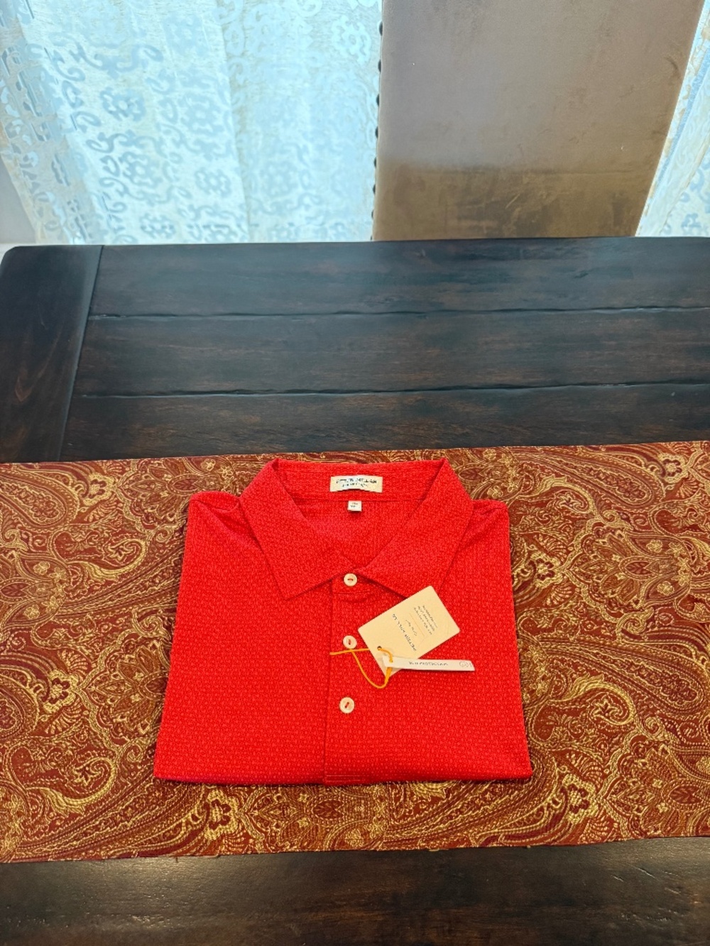 Peter Millar Men's XL Orange 6 Tesseract Performance Jersey Polo MSRP $145